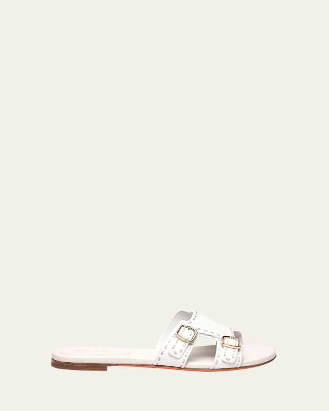 Didi Double-Monk Flat Slide Sandals
